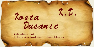 Kosta Dušanić vizit kartica